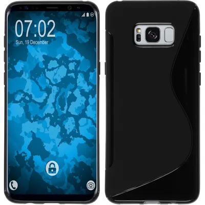 Produktbild von PhoneNatic Case kompatibel mit Samsung Galaxy S8 - schwarz Silikon Hülle S-Style + flexible Folie