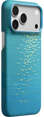 Image de Étui PITAKA Edge Case pour iPhone 18 Pro Max / 17 Pro Max, couleur bleu transparent