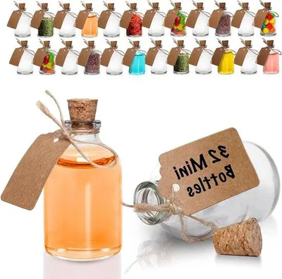 Produktbild von Mini Gläser mit Korken - Hochzeitsdekorationen und Partyzubehör - 32 Stück