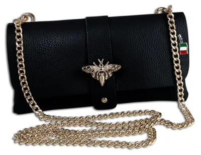 Image de Florence Sac en cuir Sac à bandoulière Pochette noir OTM803S