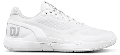 Image de Chaussures de tennis Wilson Rush Pro 5, modèle polyvalent pour tous les types de surfaces, couleur blanche, pointure européenne 42 2/3, pour homme, couleur blanche, pointure européenne 42 2/3