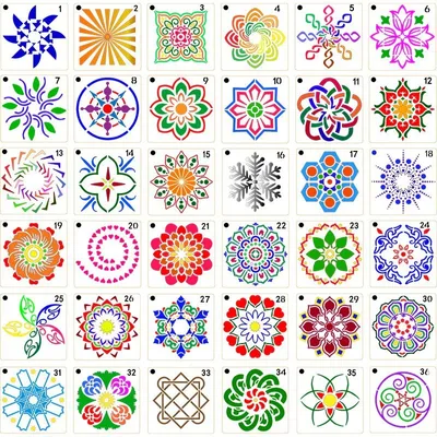 Obrázok produktu pre Šablóna mandala, kresliaca šablóna - 36 ks