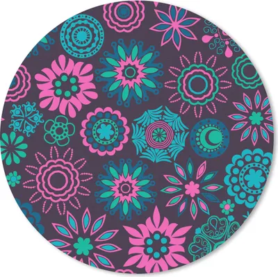 Produktbild von MuchoWow® Mauspad Mousepad Neon - Blumen - Muster 40x40 cm - Mousepads - Maus Mat - Pad - Mausunterlage - Schreibtisch Accessoires