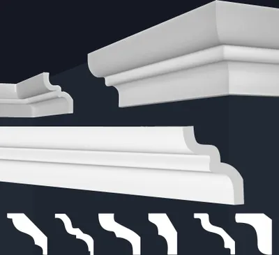 Produktbild von MARBET DESIGN Stuckleisten XPS Styropor weiß - Deckenleisten Deckenabschlussleisten E-Leisten - (Innen- & Außenecke E-9)