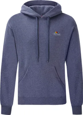 Produktbild von Fruit of the Loom Kapuzen-Sweat mit kleinem Vintage-Logo Farbe: vintage navy meliert - Vintage-Logo klein Größe: L