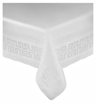 Zdjęcie produktu dla Obrus, odporny na plamy, z powłoką teflonową, elegancki, w stylu greckim, 140 x 180 cm, biały