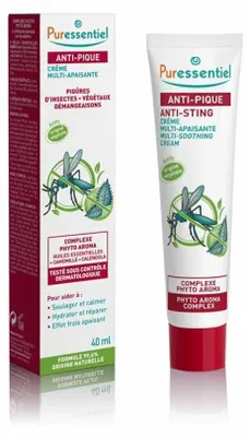Obrázek produktu pro Puressentiel 7527845, 40 ml, Tuba, Jakékoliv pohlaví, Univerzální, Proti podráždění, Uklidňující, Osvěžující, Zklidňující, AQUA (WATER), CAPRYLIC/CAPRIC TRIGLYCERIDE, OCTYLDODECANOL, POLYGLYCERYL-3 DICITRATE/STEARATE,...