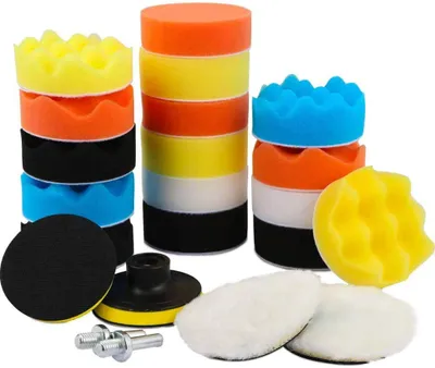 Produktbild von Auto Polierschwamm, 22pcs (3 Inchs) Polieraufsatz Bohrmaschine, Polierpad Set, Auto Polierset Polierschwamm Schwamm und Wolle Polierpad Set Polierteller für Poliermaschine M10 Bohrer Adapter