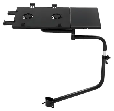 Immagine prodotto di Supporto per tastiera e laptop - Supporto regolabile ed ergonomico con ventola - Struttura in metallo - Altezza 42–60 cm - 41×27,5 cm - Nero