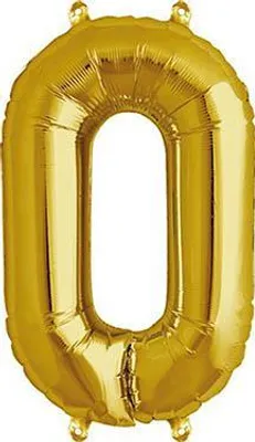 Produktbild von Folienballon Gold Ziffer 0, 36 cm, Party Dekoration für Geburtstag & Jubiläum