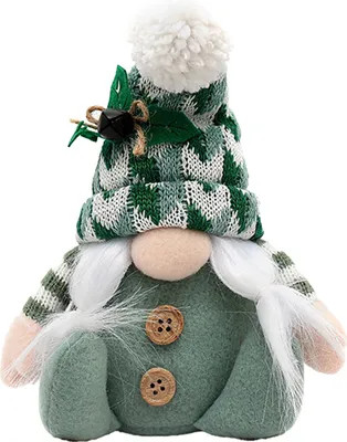 Produktbild von Weihnachtswichtel-Puppe, handgefertigte Plüschfigur, grün, schwedischer Wichtel, Weihnachtself, Zwergenornament für Zuhause, Etagere, Tischdekoration