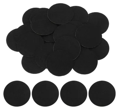 Image de Patins adhésifs en feutre - Épaisseur : 1 mm - Pour meubles et pieds de chaises - 60 pièces - 50 mm - Noir