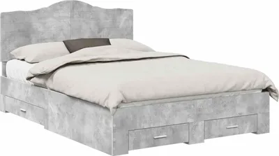 Obrázek produktu pro vidaXL Rám postele s čelem betonově šedý 160 x 200 cm materiál na bázi dřeva