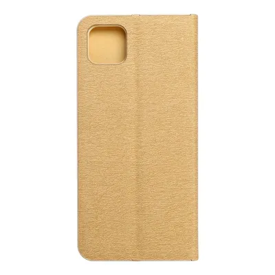 Zdjęcie produktu dla Pokrowiec König Design kompatybilny z Samsung Galaxy A22 5G z syntetycznej skóry - Złoty pokrowiec na telefon komórkowy