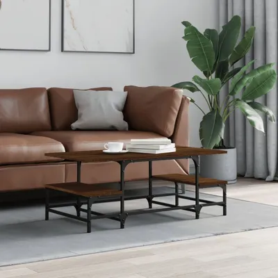 Produktbild von "2026 Promotion" Couchtisch Wohnzimmer - Kaffeetisch - Braun Eichen-Optik 100x50,5x40 cm Holzwerkstoff - Sofatisch CC29904