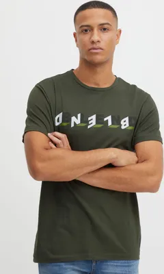 Produktbild von Blend 20714795 Tee Herren T-Shirt Kurzarm Shirt T Shirt mit Logo-Print Rundhals-Ausschnitt Hochwertige Baumwoll-Qualität