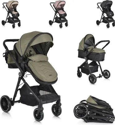 Obrázok produktu pre Moni Kombikinderwagen 2 v 1 Rio 22 kg premeniteľný kryt na nohy sklopný košík pás zelený