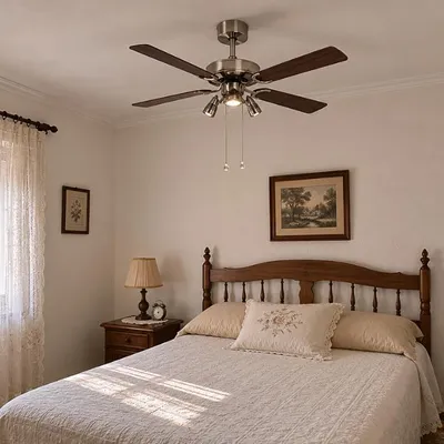 Produktbild von TEXAS Deckenventilator mit Licht nickel/Holz Ø132