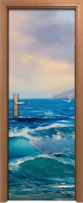 Produktbild von Türposter 70x200 cm Türaufkleber Türtapete Türfolie Klebefolie Seelandschaft Malerei Meereswelle
