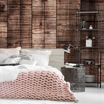 Produktbild von PURO TAPETE - Realistische Tapete ohne Rapport und Versatz 10m Vlies Tapetenrolle Wandtapete modern design Fototapete - Holz Braun f-C-0280-j-a