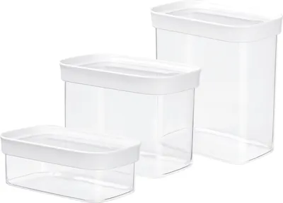 Zdjęcie produktu dla EMSA N1142700, Zestaw, Prostokątny, 3,05 l, Przezroczysty, Biały, 450 ml, 1000 ml