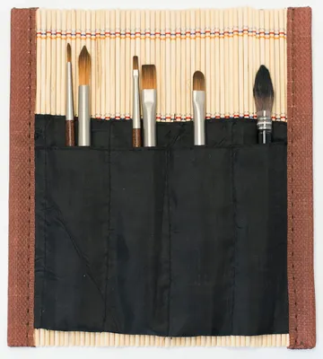 Produktbild von Mini-Reise-Pinselset - Bambus Synthetisch Natürlich Rund 0 Rund 2 Flach 0 Flach 2 Filbert 1 Mop 4 - Raphael