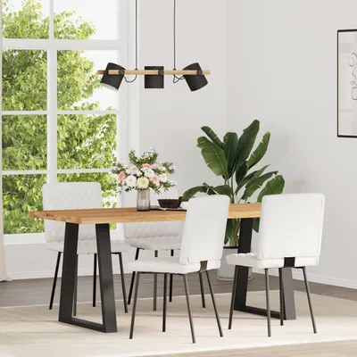 Image de vidaXL Chaises de salle à manger 4 pcs. Blanc Similicuir