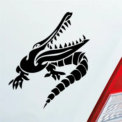 Produktbild von Auto Aufkleber Krokodil Aligator Kroko Animal Tier Tuning 10x12 cm Schwarz Matt Sticker Heckscheibenaufkleber