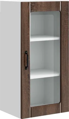 Produktbild von Wandglas-Schrank PORTO Braun Eichen-Optik 40 x 31 x 80 cm