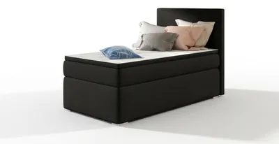 Obrázek produktu pro postel s pružinovou základnou, rozměry 90x200 cm, jednolůžko, barva černá, moderní design