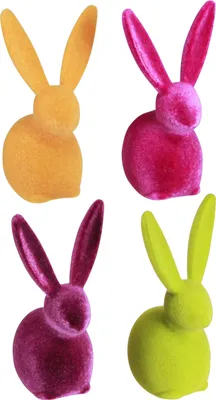 Produktbild von Sitzende Osterhasen als dekorative Frühlingsfiguren für Tisch und Fenster, 8 Stück