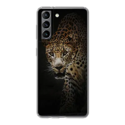 Produktbild von MuchoWow® Handyhülle Schutzhülle Hülle für Samsung Galaxy S21 Leopard - Wilde Tiere - Licht Silikon Softcase Handy Hülle - Softcase