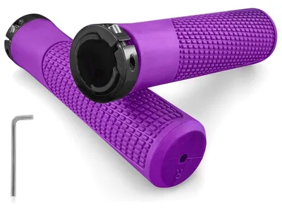 Image de Poignées universelles pour guidon de vélo, 22 mm, en caoutchouc, ergonomiques, antidérapantes, violettes, 135 mm