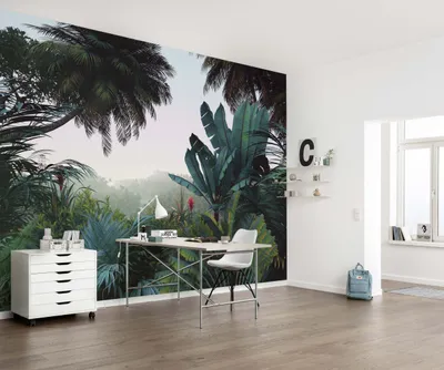 Immagine prodotto di Carta da parati in tessuto non tessuto Komar - Jungle Morning - Dimensioni: 400 x 250 cm (larghezza x altezza) - 8 pannelli