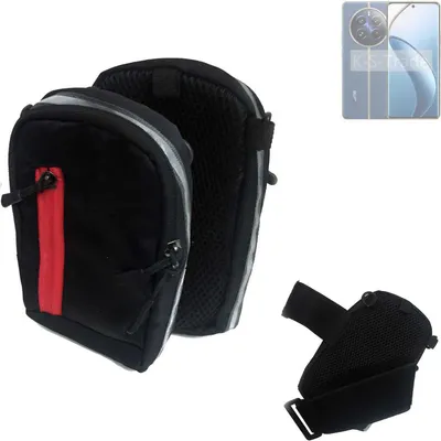 Produktbild von K-S-Trade Outdoor Gürteltasche Holster Umhängetasche kompatibel mit Realme 12 Pro 5G schwarz Handy Tasche Case travelbag Schutz Hülle Handy Hülle