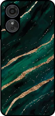 Produktbild von Smartphonica Telefon Fall geeignet für Oppo A17 mit Marmor-Druck - TPU zurück Abdeckung Fall Marmor-Design - Grün Gold