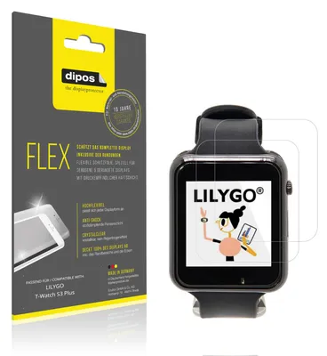Produktbild von 2x Schutzfolie für LILYGO T-Watch S3 Plus Folie, 100% Displayabdeckung, dipos Flex