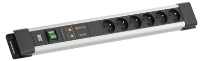 Obrázok produktu pre BACHMANN CONNECTUS 6xUTE, 1xGVS 1xspínač 2,0m CEE7/7 sivá