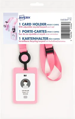 Produktbild von AVERY Ausweishalter mit Lanyard pastellrosa
