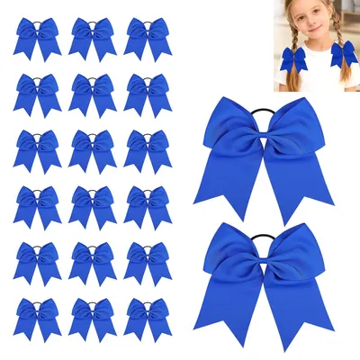 Produktbild von 20 Stück Süße Schleife-Haargummi,Haar-Seil,Haar-Zusätze,mit elastischem Haarband, Kinder Haarschmuck für Tanz,Pferdeschwanzhalter,Blau