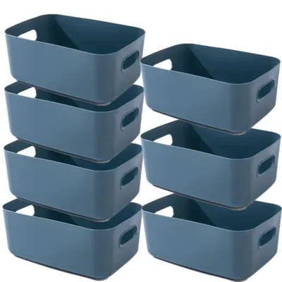 Produktbild von Elzusha – Set aus 7 kleinen Kunststoff-Aufbewahrungsboxen – Multifunktionaler Organizer für Büro und Küche
