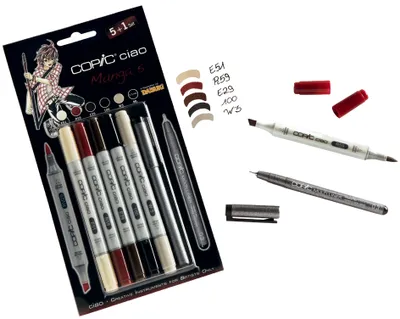 Image de COPIC Marqueur de loisir créatif ciao 5+1 Set Manga 5