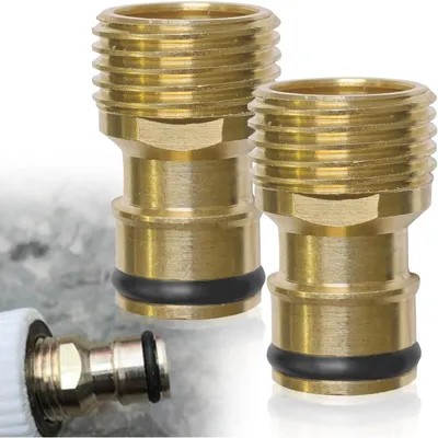 Immagine prodotto di 2 raccordi per tubi da giardino, con filettatura esterna G1/2, in ottone