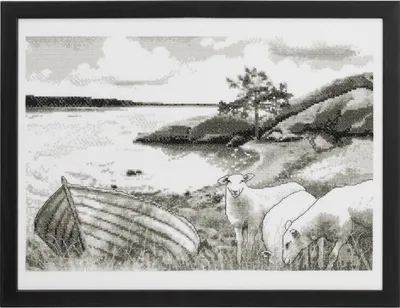 Obrázek produktu pro Výšivky křížem vyšívané Permin "Moře", 40x30cm, 90-8804