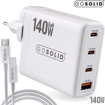 Zdjęcie produktu dla GO SOLID! Ładowarka 140W 3 USB-C 1 USB-A