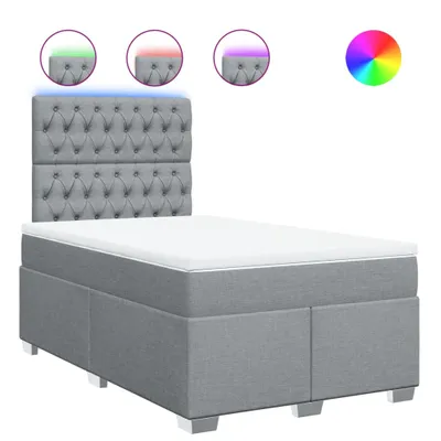 Imagen del producto de Cama con somier y colchón de la marca vidaXL, color gris claro, dimensiones 120x190 cm, tapizada en tela