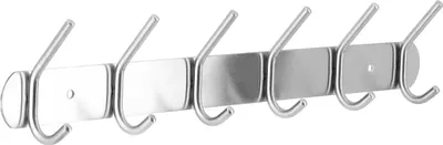 Produktbild von Edelstahl Hakenleiste 41cm mit 6 Belastbar bis 30kg Haken Garderobenleiste Wandmontage rostfrei Reling Küchenleiste Handtuchhalter Kleiderhaken
