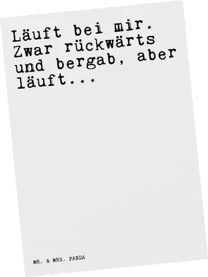 Produktbild von Mr. & Mrs. Panda Postkarte Läuft bei mir. Zwar... - Weiß - Geschenk, Grußkarte, Postkarten, Sprüche, Ansichtskarte, Lustig, kunstkarte, Ansichtskarten