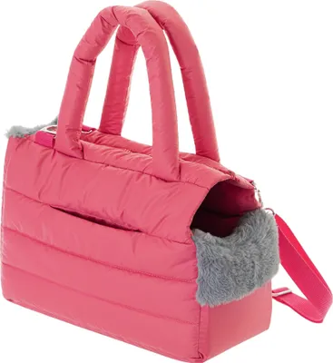 Immagine prodotto di Doggy FLUFFY RIDE Borsa da trasporto Scatola da trasporto per cani Scatola da trasporto per gatti Borsa per cani 40x20x30 cm color lampone