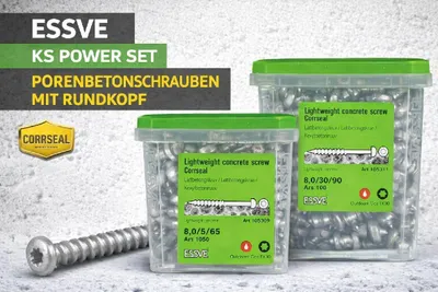Obrázok produktu pre ESSVE skrutky do pórobetónu s guľatou hlavou TX30 CORRSEAL 8 x 90 mm, 100 ks